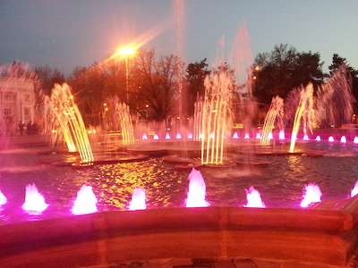 Tajikistan Presidential Plaza fountain